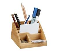 Relaxdays Organiseur de bureau bambou