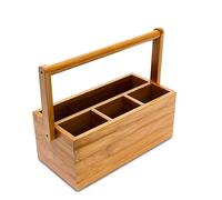 Relaxdays Organiseur de bureau bambou