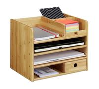 Relaxdays Organiseur de bureau en bambou