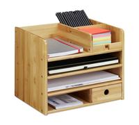 Relaxdays Organiseur de bureau en bambou
