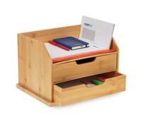 Relaxdays Organiseur de bureau en bambou