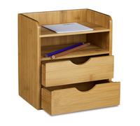 Relaxdays Organiseur de bureau en bambou