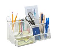 Relaxdays Organiseur de bureau blanc