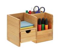 Relaxdays Organiseur de bureau de bambou