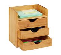 Relaxdays Organiseur de bureau avec 3 tiroirs
