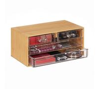 Relaxdays Organiseur maquillage 4 tiroirs bambou