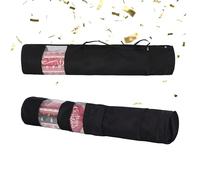 Relaxdays Organiseur pour papier cadeau, 2 pièces, 2 compartiments, poignées, H x P : 85 x 17 cm, sac cadeau, noir
