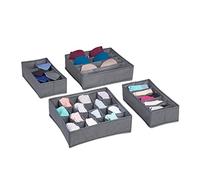 Relaxdays 4 pièces Organiseur sous-vêtements