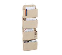 Relaxdays Organiseur suspendu, 4 compartiments, porte avec crochets, en feutre , bain et bureau, beige