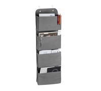 Relaxdays Organiseur suspendu, 4 compartiments, porte avec crochets, en feutre , bain et bureau, gris