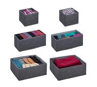 Relaxdays Lot de 6 boîtes pour tiroirs