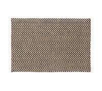 Relaxdays Paillasson avec imprimé zigzag jute 40x60 cm tapis d’entrée tissé main, nature noir