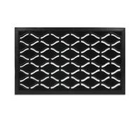 Relaxdays Paillasson Caoutchouc, 45 x 75 cm, antidérapant, résistant, caillebotis extérieur, Tapis d’entrée Grille, Noir