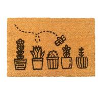 Relaxdays paillasson Coco 60 x 40 cm, Motif végétal, Dos PVC antidérapant, résistant intempéries, intérieur/extérieur