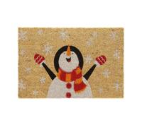 Relaxdays Paillasson coco bonhomme de neige