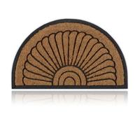 Relaxdays Paillasson coco caoutchouc tapis d'entrée demi-rond 75 x 45 cm antidérapant intérieur extérieur