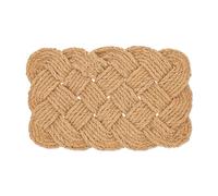 Relaxdays Paillasson Coco, Motif nœuds Marins, Tapis de Sol, tressé à la Main, réversible, 75 x 45 cm, Naturel