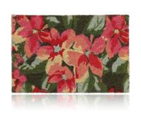 Relaxdays Paillasson Coco, Tapis de Porte Motif de Fleurs, 40 x 60 cm, résistant aux intempéries, antidérapant, coloré