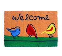 Relaxdays Paillasson Coco 'Welcome' 60×40 cm, antidérapant, résistant aux intempéries, intérieur/extérieur, Multicolore