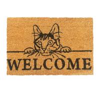 Relaxdays paillasson Coco Welcome, 60x40 cm, antidérapant, résistant aux intempéries, intérieur/extérieur, Multicolore