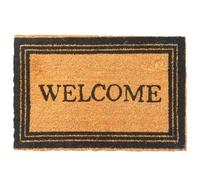 Relaxdays Paillasson Coco Welcome, 60x40 cm, antidérapant, résistant aux intempéries, intérieur/extérieur, Multicolore