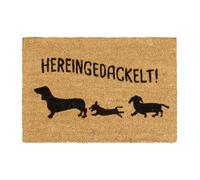 Relaxdays Paillasson en coco "Hereingedackelt"