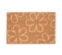Relaxdays Paillasson en Coco, Tapis à Fleurs, 40 x 60 cm, antidérapant, résistant, pour intérieur et extérieur, Nature