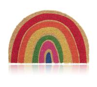 Relaxdays Paillasson en fibres de coco, demi-lune, antidérapant, 40 x 60 cm, pour intérieur et extérieur, multicolore