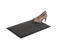 Relaxdays Paillasson gris chiné tapis d’entrée couloir intérieur extra plat mince 40 x 60 cm, noir-gris