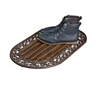 Relaxdays Paillasson Oval en Fonte, Pieds antidérapants, pour Un intérieur au Style campagnard, 4x73x42 cm, Bronze