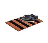 Relaxdays Paillasson rayures en fibres de coco, PVC, Marron, 40x60x1,5 cm