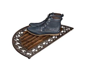 Relaxdays Paillasson Rond en Fonte, Lot de 2, Pieds antidérapants, pour Un intérieur au Style campagnard, 4x72x39 cm, Bronze