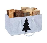 Relaxdays Panier à bûches motif sapin