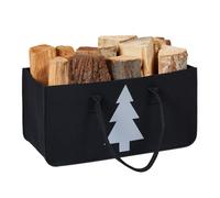 Relaxdays Panier à bûches motif sapin