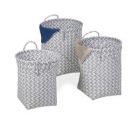 Relaxdays Panier à lessive tressé en jeu de 3