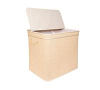Relaxdays Panier à linge bambou avec couvercle
