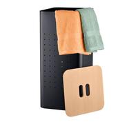 Relaxdays Corbeille linge noire couvercle