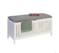 Relaxdays Panier à linge avec assise en noyer
