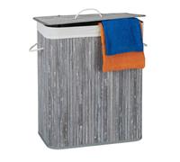 Relaxdays Panier à linge bambou 2 compartiments