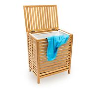 Relaxdays Panier linge corbeille bambou couvercle