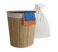 Relaxdays Panier d'angle en bambou avec couvercle