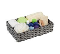 Relaxdays Panier de Rangement 4 Compartiments, corbeilles Tresse Salle de Bain, Plastique; HlP: 8 x 31 x 21 cm, Couleurs