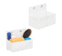 Relaxdays, Panier de rangement, lot de 2, H x L x P : env. 20 x 25 x 16,5 cm, pour la salle de bain ou l'entrée, blanc