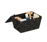 Relaxdays Panier de rangement noir en lot de 10
