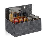 Relaxdays panier de rangement suspendu, organiseur pour salle de bains, couloir, chambre, HxLxP 20 x 25 x 16,5 cm, gris