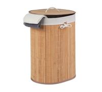 Relaxdays Panier linge en bambou ovale