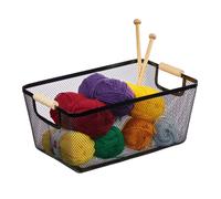 Relaxdays Panier rectangulaire avec poignées bois