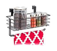 Relaxdays Panier suspendu avec porte rouleau de cuisine, rangement, cuisine et bain, fil de fer HlP 18 x 31 x 17 cm