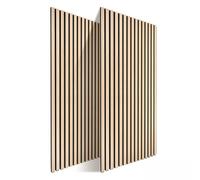 Relaxdays Panneaux acoustiques, lot de 2, placage chêne brun clair