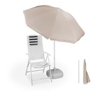 Relaxdays Parasol Ø 180 cm réglable en Hauteur inclinable Parasol de Balcon Rond Polyester Acier Parasol de Plage Beige